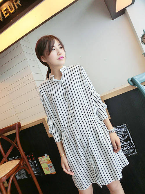 Classy Stripe Dress/Jacket (Elastic Waist)